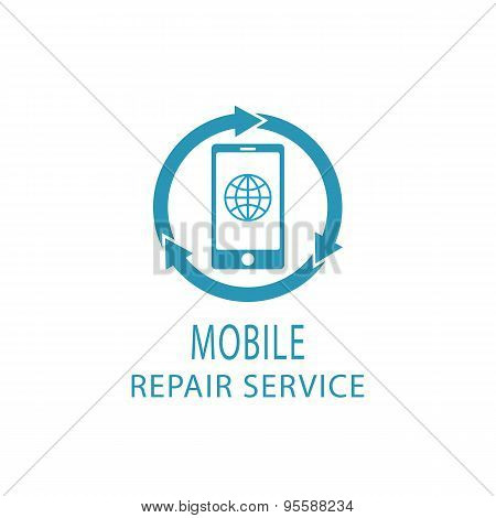 Repair Phone Logo, Fix Service Mobile And Tablet Sign