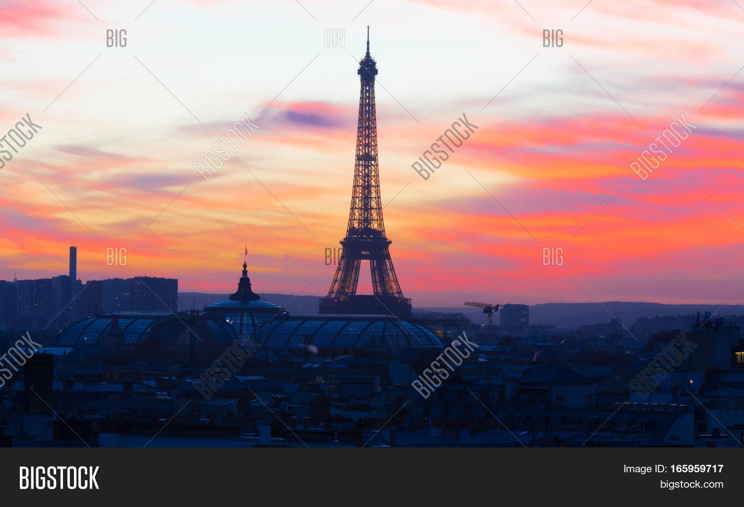 Eiffel Tower Sunset Image Photo Free Trial Bigstock