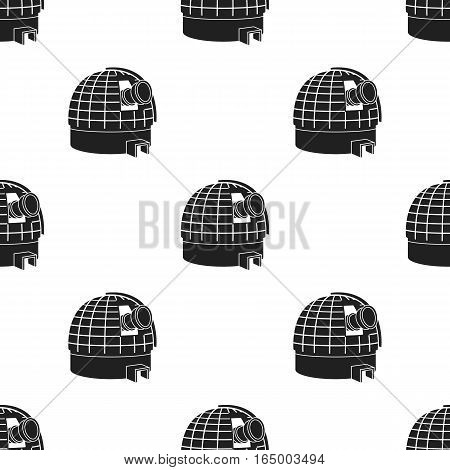 Observatory icon in  black style isolated on white background. Space pattern vector illustration.