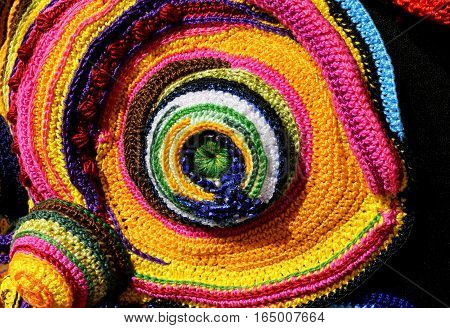 Colorful Weavings Of Wool And Cotton Threads With Geometric Shap