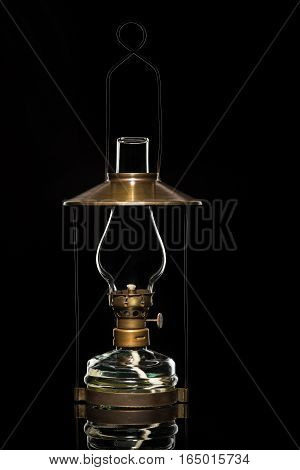 The old fashioned gaslight - black studio background
