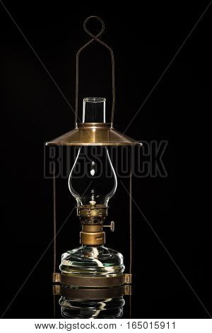 The old fashioned gaslight - black studio background