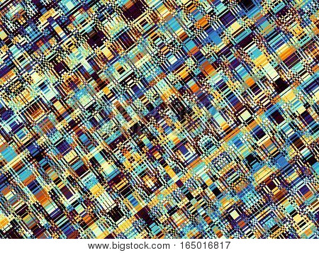 Digital art abstract pattern. Unusual geometrical plaid image.