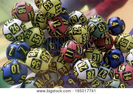 Lottery Balls During Extraction