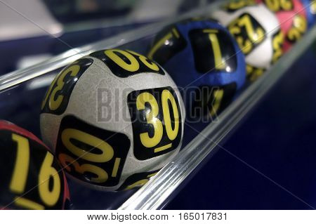 Lottery Balls During Extraction