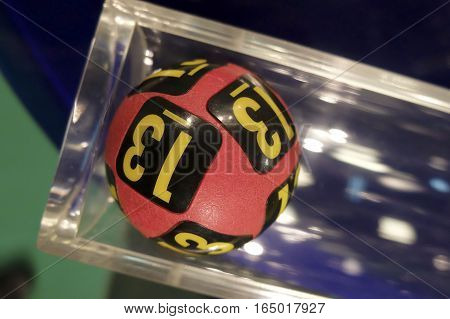 Lottery Balls During Extraction