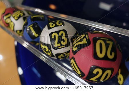 Lottery Balls During Extraction