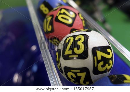 Lottery Balls During Extraction