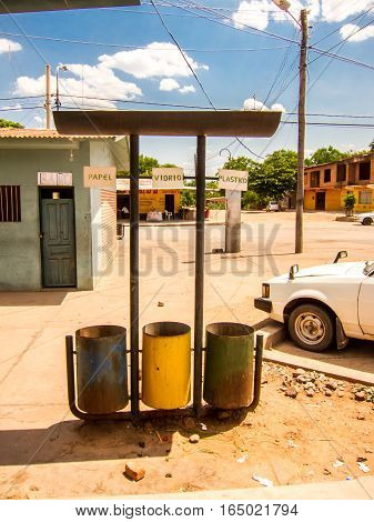 Waste sorting in Bolivia in the countryside, Vilamontes, the middle of nowhere