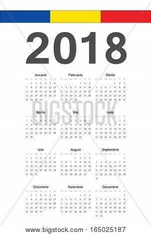 Romanian 2018 Year Vector Calendar