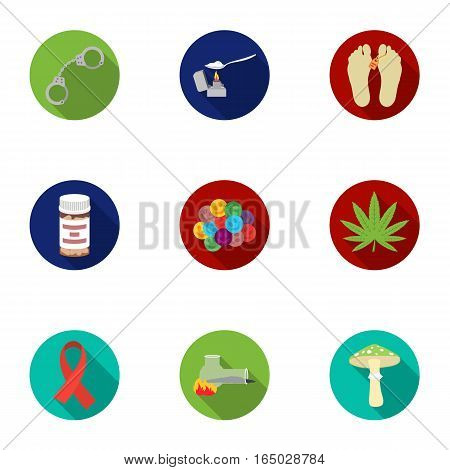 Drugs set icons in flat style. Big collection of drugs vector symbol stock