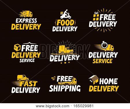 Icons set shipping and delivery. Vector illustration. business symbol