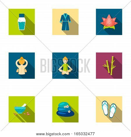 Spa set icons in flat style. Big collection of spa vector symbol stock