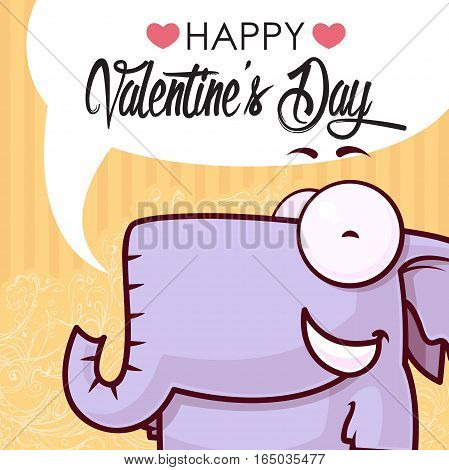 Valentines day greeting card set with funny animal character.