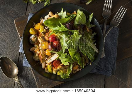 Healthy Organic Mediterranean Buddha Farro Grain Bowl