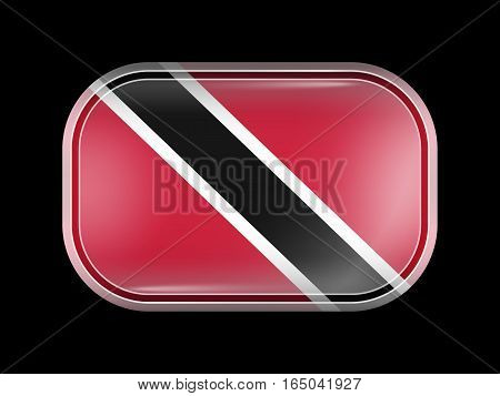 Flag Of Trinidad And Tobago. Rectangular Shape With Rounded Corners