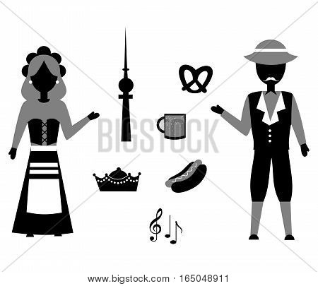 set in the style of a flat design on the theme of germany.
