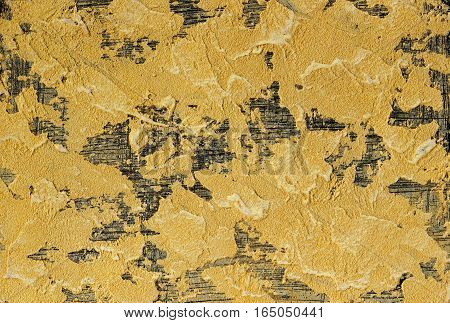 yellow and black plaster testure , abstract architectural background