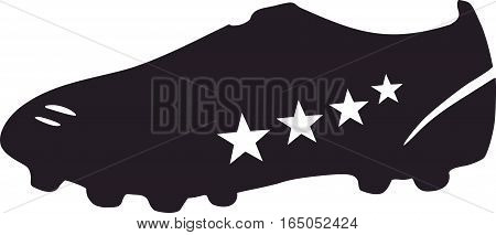 Black Soccer shoe with four white stars