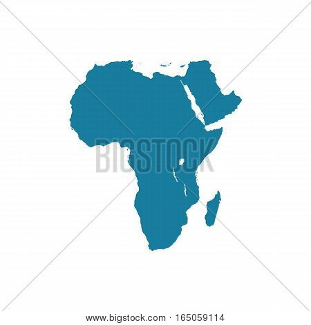 africa vetor blue map isolated on white background