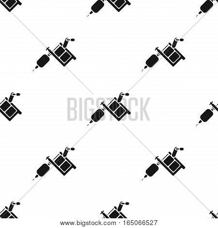 Tattoo machine icon black. Single tattoo icon from the big studio black. - stock vector