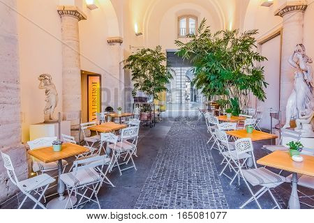 Street Cafe In Piazza Navona Centro Storico In Rome Italy