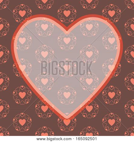 valentine day red heart frame pattern background,vector Illustration EPS10