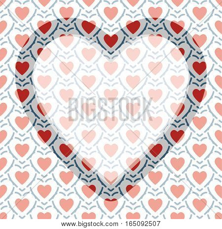 valentine day frame on pattern background,vector Illustration EPS10
