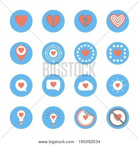 several style of heart icons set,vector Illustration EPS10