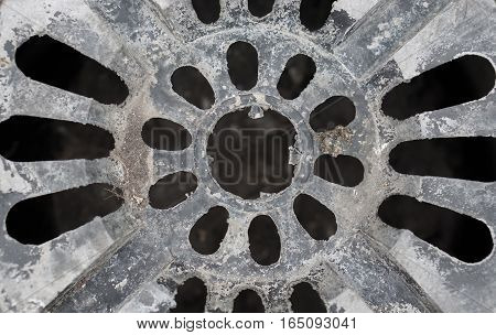 Close up black color Bottomless pot on background
