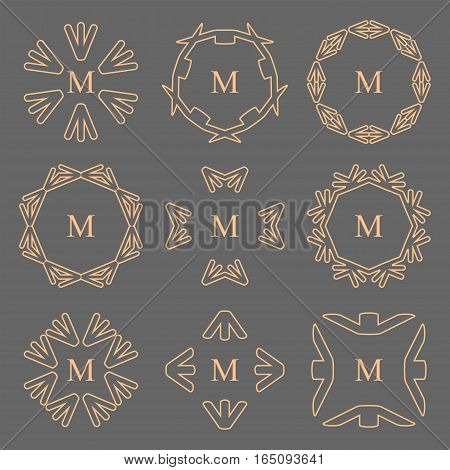 abstract arrow line frame monogram logos set,vector Illustration EPS10