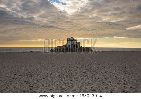 Capela do Senhor da Pedra on sunset Porto Portugal