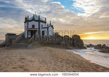 Capela do Senhor da Pedra on sunset Porto Portugal