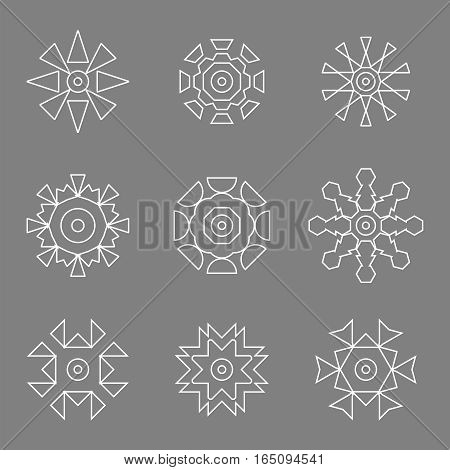 abstract white design line icon logos set,vector Illustration EPS10