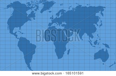 Graticules world map. Backdrop map earth digital graticule grid radar vector illustration