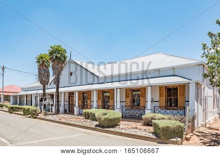 FAURESMITH SOUTH AFRICA - DECEMBER 31 2016: An historic old house dated 1882 in Fauresmith a small town in the Free State Province