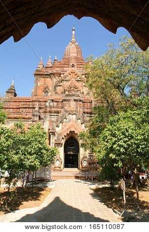 Htilominlo temple at the archaeological site of Bagan on Myanmar