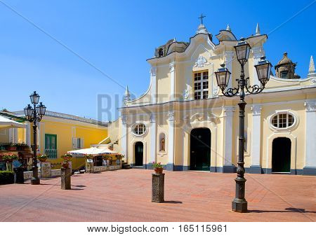 Italy Capri the St. Michele church in the Anacapri village