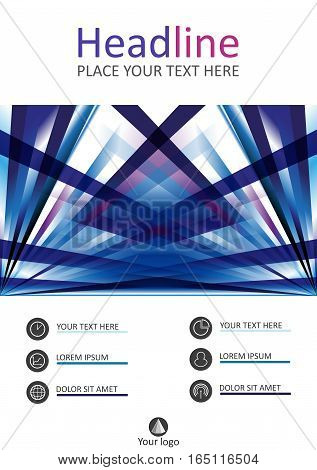 Cover design in A4. Good for books journals banners conferences flyers and print production. Vector illustration with futuristic lines. Publishing industry.