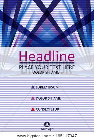 Annual report cover design. A4. Good for books journals banners conferences flyers and print production. Vector illustration with futuristic lines. Publishing industry.