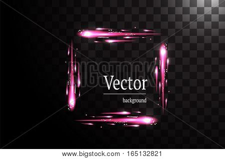 Square frame shiny background with light flares. Technology background. Vector eps10.