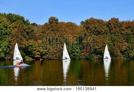 Meulan France - october 31 2016 : the picturesque city in autumn