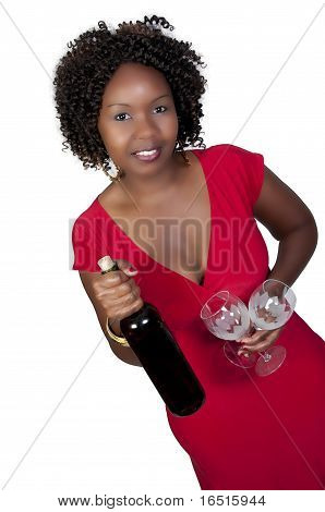 Frau mit Wein