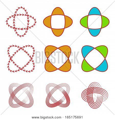 abstract circular line,arrow,and shape logo set,vector Illustration EPS10