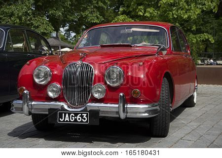 TURKU, FINLAND - JUNE 13, 2015: Jaguar Mk.-1 on the meeting of the club of owners of cars of mark 