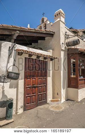 Canary Islands Tenerife . Restaurant El Monasterio is located in the town of Los Realejos in the north of the island near Puerto de la Cruz .