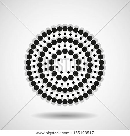 Abstract dotted circles. Dots in circular form. Vector design element