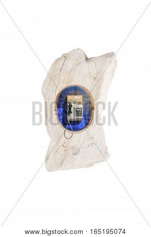 Public telephone isolated on white background with clipping path