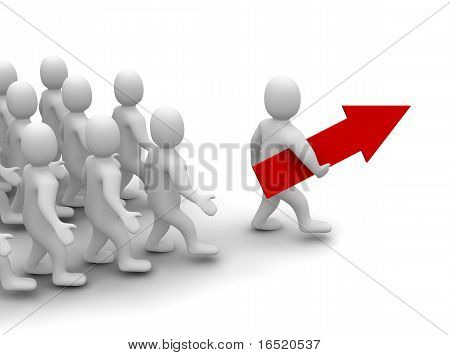Leader sur son chemin vers le succès