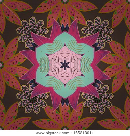 Mandalas Background. Colorful Elements. Vector Illustration Texture. Radial Gradient Shape.